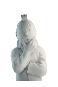 Buste Tintin Pense 24cm mat - Moulinsart